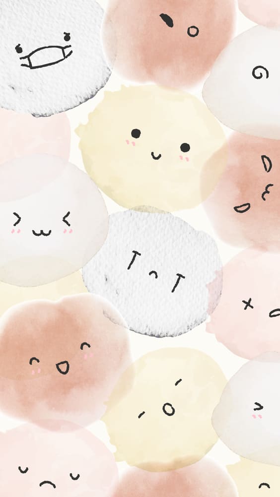 colorful cute faces phone background
